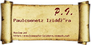 Paulcsenetz Izidóra névjegykártya